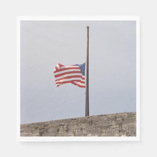 Amerikaanse vlag bij Half Mast (Verenigde Staten) Servet (Voorkant)