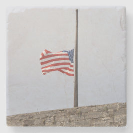 Amerikaanse vlag bij Half Mast (Verenigde Staten) Stenen Onderzetter
