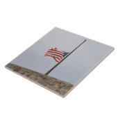 Amerikaanse vlag bij Half Mast (Verenigde Staten) Tegeltje (Zijkant)