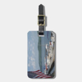 Amerikaanse vlag bij Marina bij het Arrowidenmeer Bagagelabel (Voorkant verticaal)