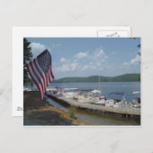 Amerikaanse vlag bij Marina bij het Arrowidenmeer Briefkaart (Voorkant / Achterkant)