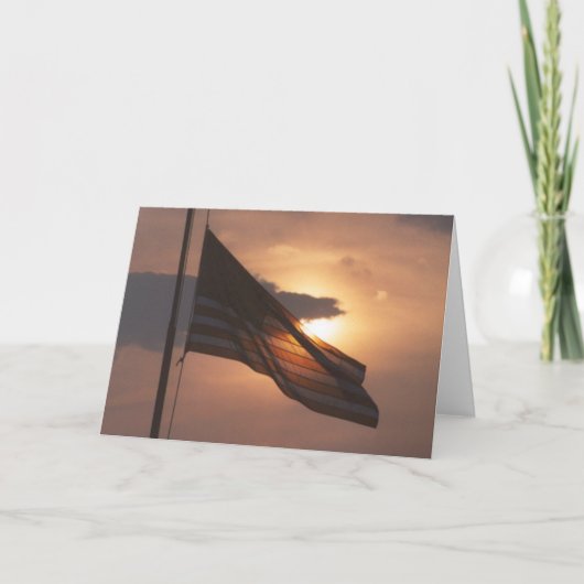 Amerikaanse vlag bij zonsondergang kaart (Voorkant)