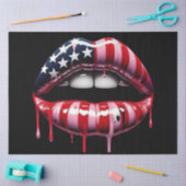 Amerikaanse vlag bijtende lippen ontkoppeling tissuepapier (Craft)