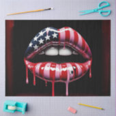 Amerikaanse vlag bijtende lippen ontkoppeling tissuepapier (Craft)