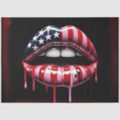 Amerikaanse vlag bijtende lippen ontkoppeling tissuepapier (Voorkant)