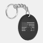 Amerikaanse Vlag Biker Motorfiets Korte Mouwen Sleutelhanger (Voorkant Links)