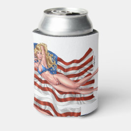 Amerikaanse vlag Bikini Pinup Girl van Al Rio Blikjeskoeler
