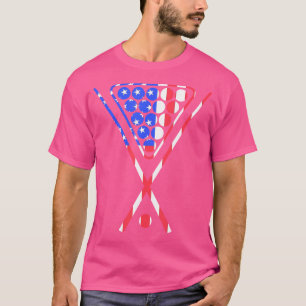 Amerikaanse vlag biljart pool cue en rack t-shirt