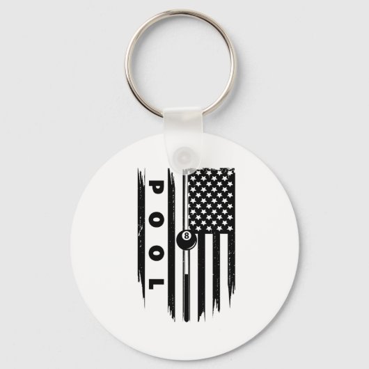 Amerikaanse vlag biljart pool speler kleding - Bil Sleutelhanger (Voorkant)