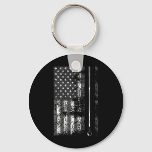 Amerikaanse Vlag Biljartstok Cute Tafel Game Grapp Sleutelhanger