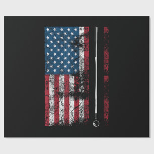 Amerikaanse Vlag Biljartstok Cute Tafelspel Grappi Cadeaupapier