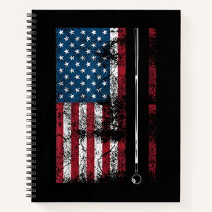 Amerikaanse Vlag Biljartstok Cute Tafelspel Grappi Notitieboek