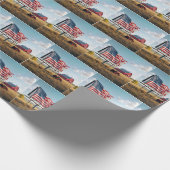Amerikaanse vlag billboard op het Boerderij Cadeaupapier (Hoek)