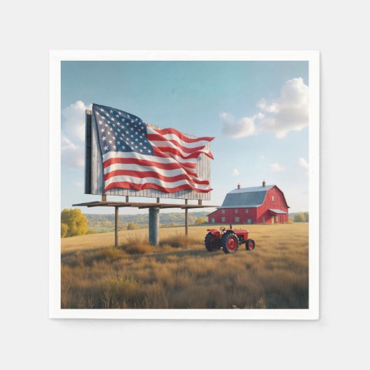 Amerikaanse vlag billboard op het Boerderij Servet (Voorkant)