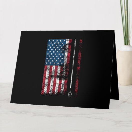 Amerikaanse vlag Billiard Stick Cute Table Game Fu Kaart (Voorkant)