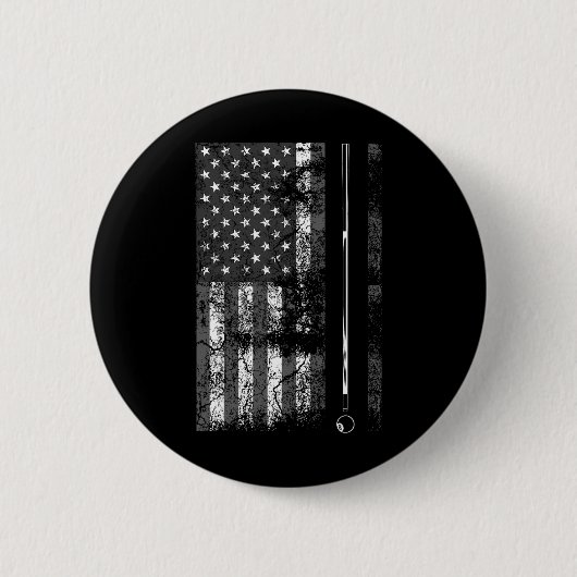 Amerikaanse vlag Billiard Stick Cute Table Game Fu Ronde Button 5,7 Cm (Voorkant)