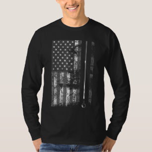 Amerikaanse vlag Billiard Stick Cute Table Game Fu T-shirt
