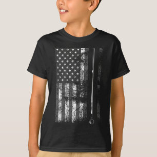 Amerikaanse vlag Billiard Stick Cute Table Game Fu T-shirt