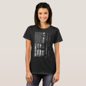 Amerikaanse vlag Billiard Stick Cute Table Game Fu T-shirt (Voorkant volledig)