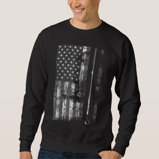 Amerikaanse vlag Billiard Stick Cute Table Game Fu Trui (Voorkant)