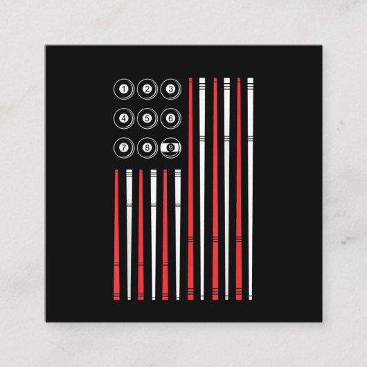 Amerikaanse vlag Billiards Shootpool Vierkante Visitekaartje (Voorkant)