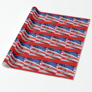 Amerikaanse vlag Birthday, cadeauomslag. Cadeaupapier