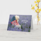 Amerikaanse vlag Birthday Kaart (Gele Bloem)