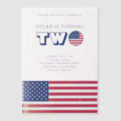 Amerikaanse vlag Birthday Vellum Uitnodigingen (Voorkant)