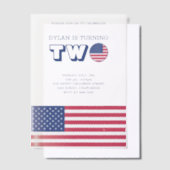 Amerikaanse vlag Birthday Vellum Uitnodigingen (Offset)