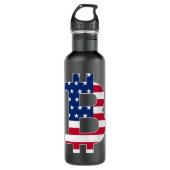 Amerikaanse vlag Bitcoin BTC Crypto Mannen Gezegde Waterfles (Voorkant)