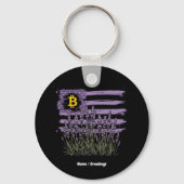 Amerikaanse vlag Bitcoin BTC Revolution Grappige C Sleutelhanger (Voorkant)