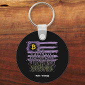 Amerikaanse vlag Bitcoin BTC Revolution Grappige C Sleutelhanger (Voorkant)