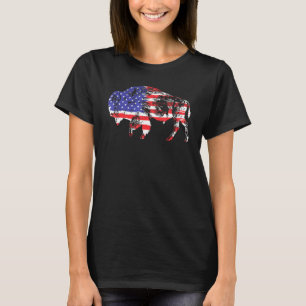 Amerikaanse Vlag Bizon Buffalo Dier T-shirt