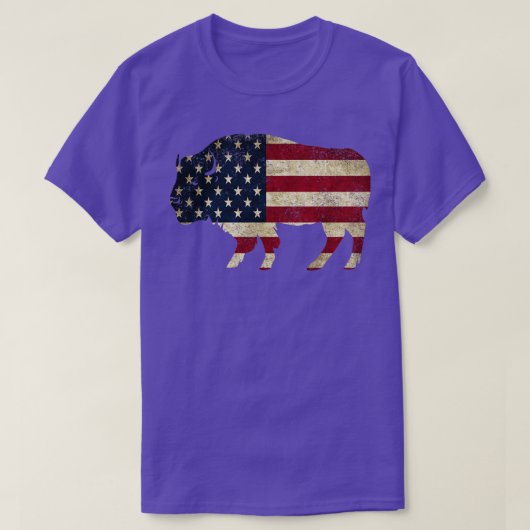 Amerikaanse vlag bizon t-shirt (Design voorkant)
