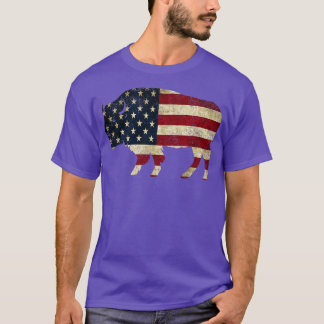 Amerikaanse vlag bizon t-shirt