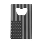Amerikaanse vlag Black Gray Creditkaart Flessenopener (Achterkant)