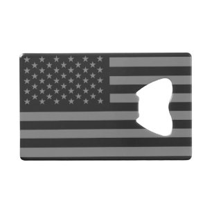 Amerikaanse vlag Black Gray Creditkaart Flessenopener