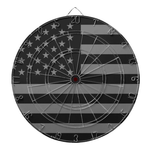 Amerikaanse vlag Black Gray Dartbord (Voorkant)