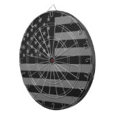 Amerikaanse vlag Black Gray Dartbord (Voorkant Rechts)