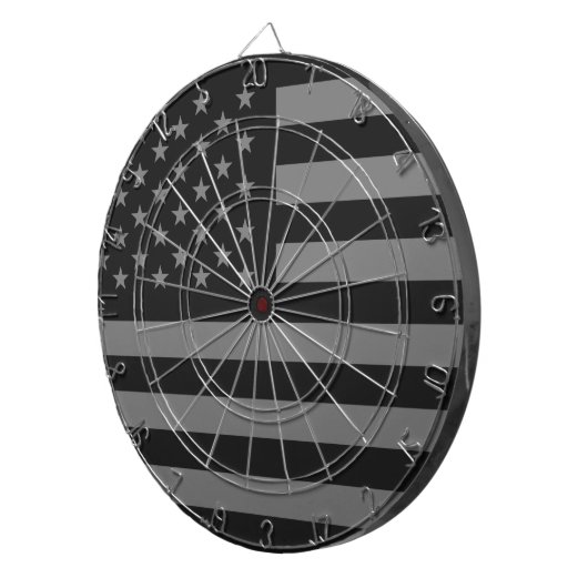 Amerikaanse vlag Black Gray Dartbord (Voorkant Rechts)