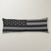 Amerikaanse vlag Black Gray Lichaamskussen (Achterkant)