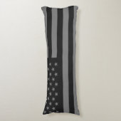 Amerikaanse vlag Black Gray Lichaamskussen (Voorkant Verticaal)