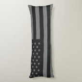 Amerikaanse vlag Black Gray Lichaamskussen (Achterkant (Verticaal))