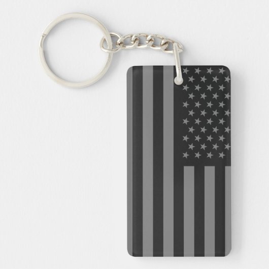 Amerikaanse vlag Black Gray Sleutelhanger (Voorkant)