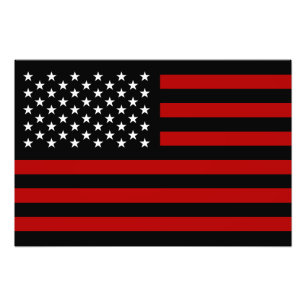 Amerikaanse vlag Black Red White Foto Afdruk