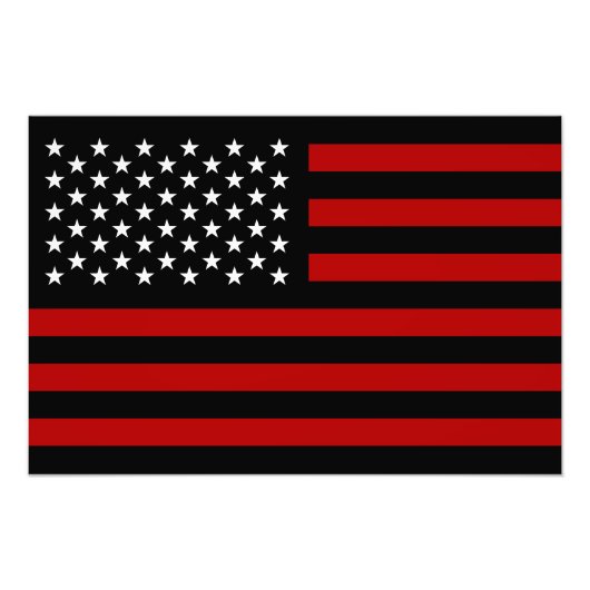 Amerikaanse vlag Black Red White Foto Afdruk (Voorkant)