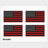 Amerikaanse vlag Black Red White Rechthoekige Sticker (Vel)