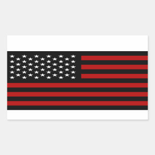 Amerikaanse vlag Black Red White Rechthoekige Sticker