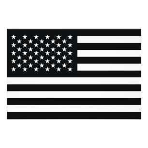 Amerikaanse vlag Black White Foto Afdruk
