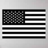 Amerikaanse vlag Black White Poster (Voorkant)